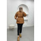 Belted Puffer Jacket Tan