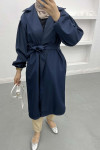 Belted Trench Coat Navy Blue