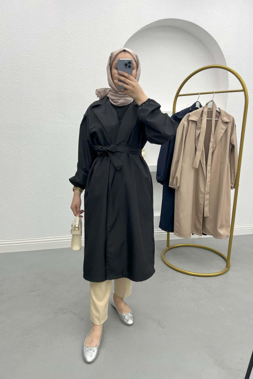 Belted Trench Coat Black