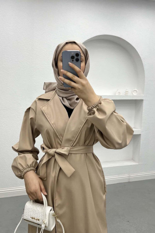 Belted Trench Coat Milk Coffee