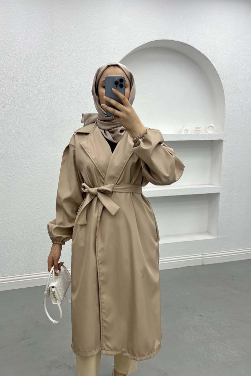 Belted Trench Coat Milk Coffee