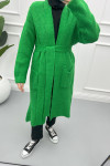 Belted Knitted Cardigan Green