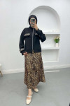 Leopard Pocket Scuba Jacket Black