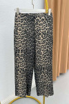 Leopard Pattern Fabric Trousers Leopard