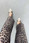 Leopard Pattern Fabric Trousers Leopard