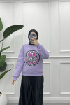 Leopard Pattern Sweatshirt Lilac