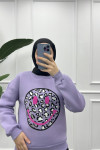 Leopard Pattern Sweatshirt Lilac