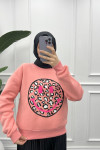 Leopard Pattern Sweatshirt Pink