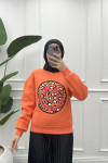 Leopard Pattern Sweatshirt Pinky