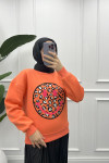 Leopard Pattern Sweatshirt Pinky