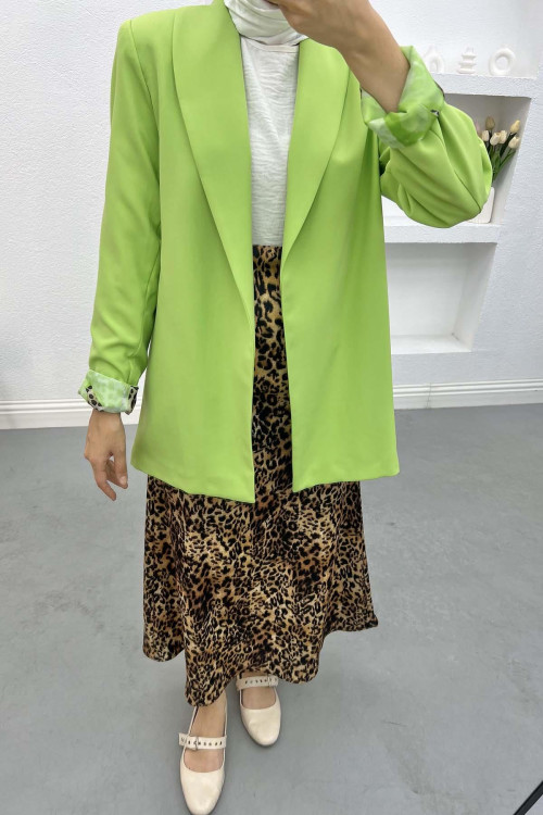 Leopard Print Jacket Green