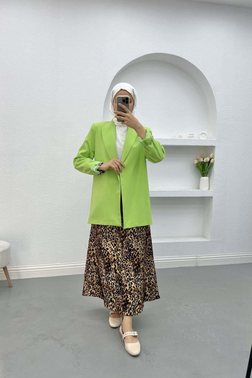 Leopard Print Jacket Green