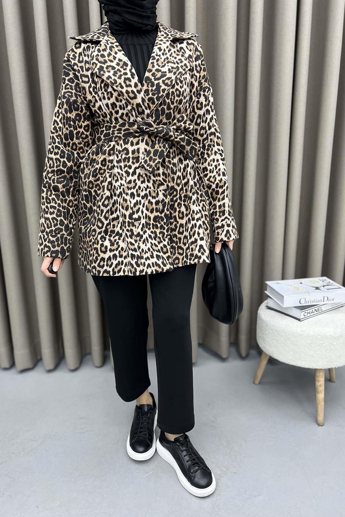 Leopard Patterned Coat Leopard