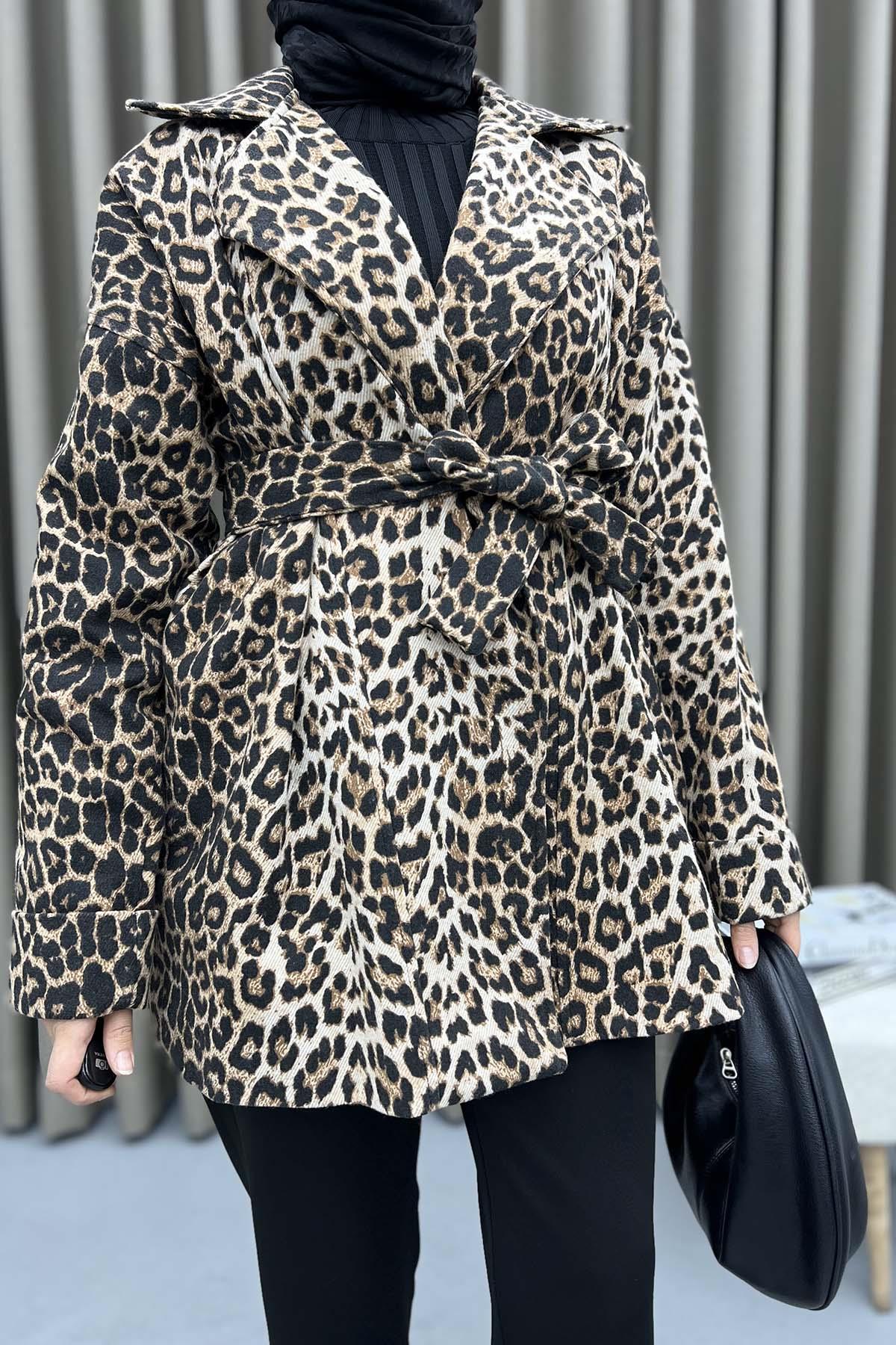 Leopard Patterned Coat Leopard