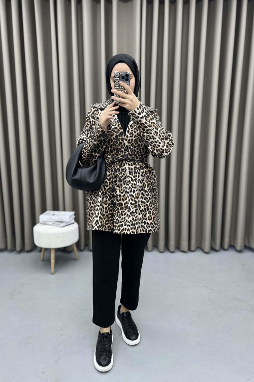 Leopard Patterned Coat Leopard