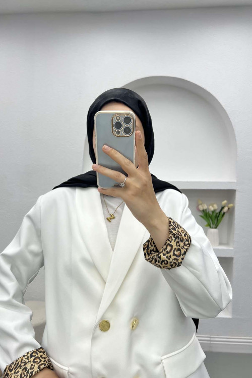 Leopard Detailed Jacket White