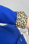 Leopard Detailed Jacket Saxe Blue