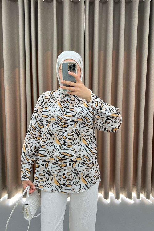 Leopard Shirt Beige