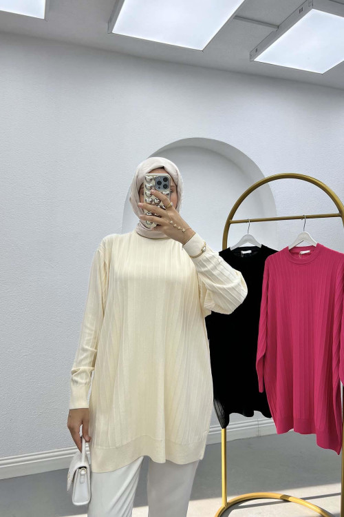 Merserize Fitilli Tunic Beige