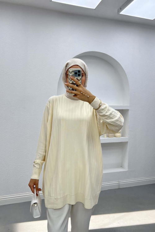 Merserize Fitilli Tunic Beige