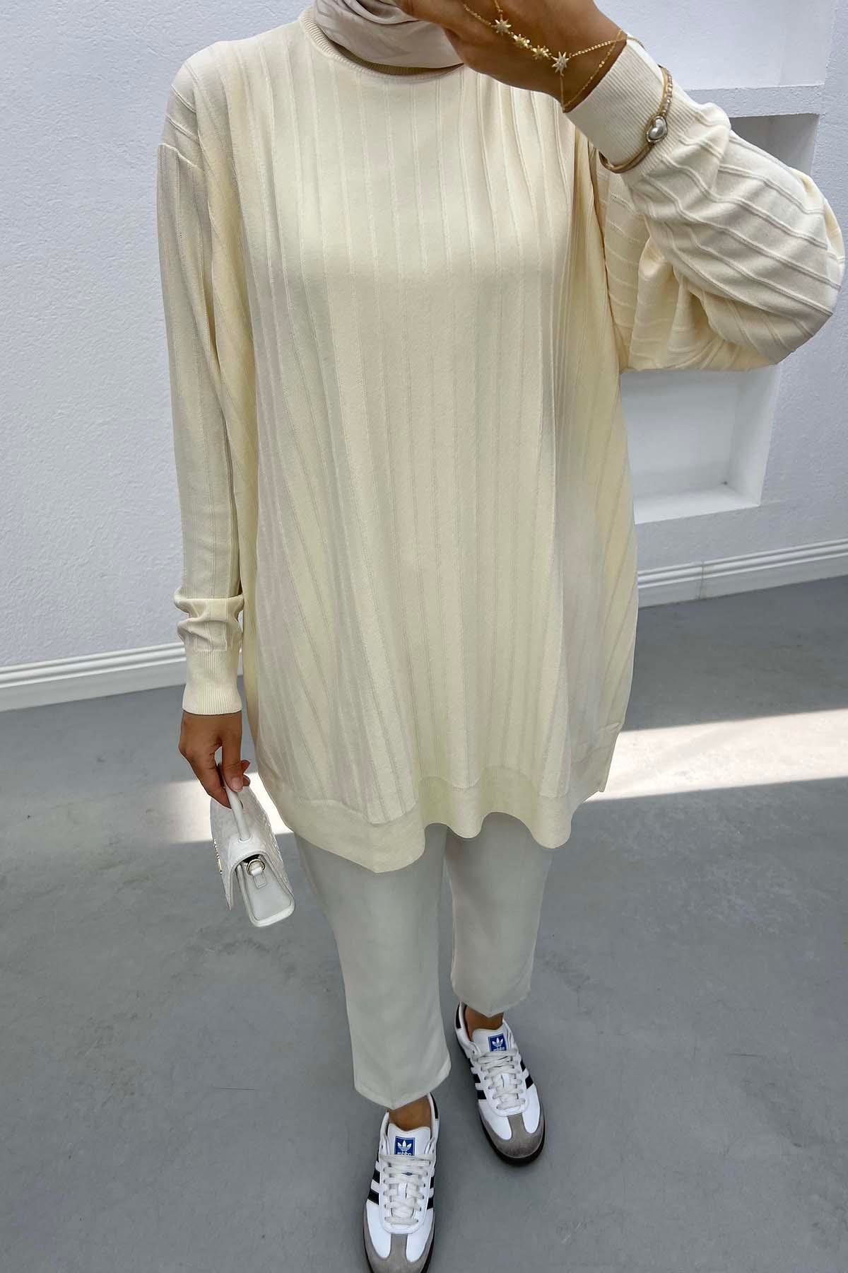 Merserize Fitilli Tunic Beige