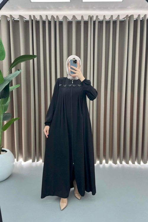 Embroidered Detailed Abaya Black