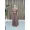 Embroidered Detailed Abaya Mink