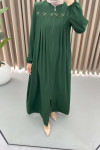 Embroidered Detailed Abaya Emerald Green