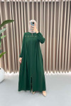 Embroidered Detailed Abaya Emerald Green