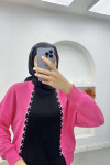 Embroidered Detailed Sweatshirt Fuchsia