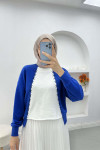 Sweatshirt with Embroidery Details, Saxe Blue