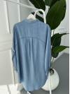 Embroidered Denim Shirt Light Blue