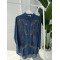 Embroidered Denim Shirt Dark Blue