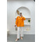 Embroidered Oversize Shirt Orange