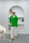 Embroidered Oversize Shirt Green