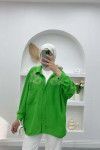 Embroidered Oversize Shirt Green