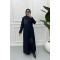 Embroidered Abaya Navy Blue