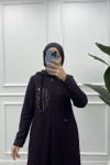 Embroidered Abaya Damson