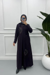 Embroidered Abaya Damson