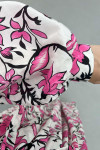 Shoulder Ruffle Floral Dress Pink