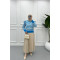 Shoulder Ruffle Knitwear Sweater Blue