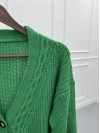 Knitted Patterned Sweater Cardigan Green