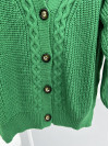 Knitted Patterned Sweater Cardigan Green