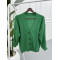 Knitted Patterned Sweater Cardigan Green