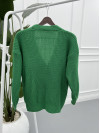 Knitted Patterned Sweater Cardigan Green