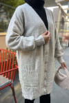 Knitted Detailed Knitwear Cardigan Beige