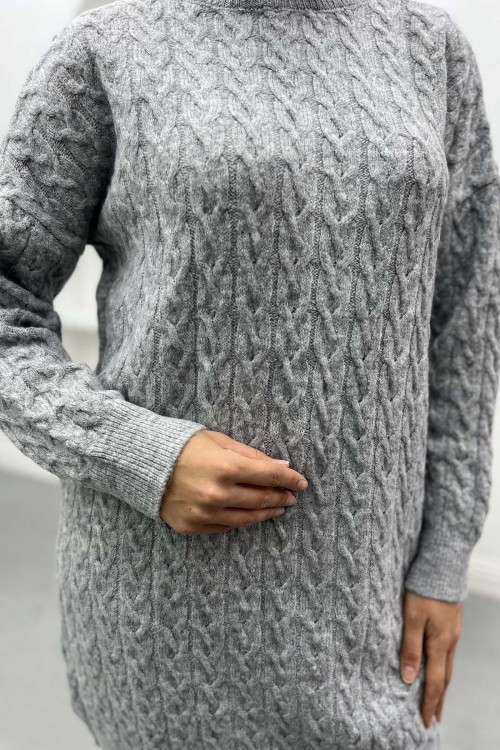 Knitted Detailed Knitwear Sweater Gray