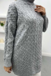 Knitted Detailed Knitwear Sweater Gray