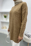 Knitted Detailed Knitwear Sweater Brown