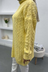 Knitted Detailed Knitwear Sweater Yellow